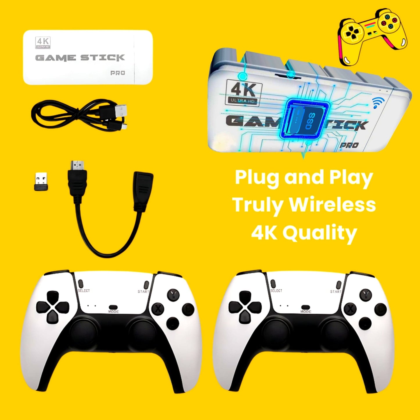Supernova PS-3 Gamebox "Relive 90s Childhood! – 20,000+ Games | Plug & Play | Dual Wireless Controllers"